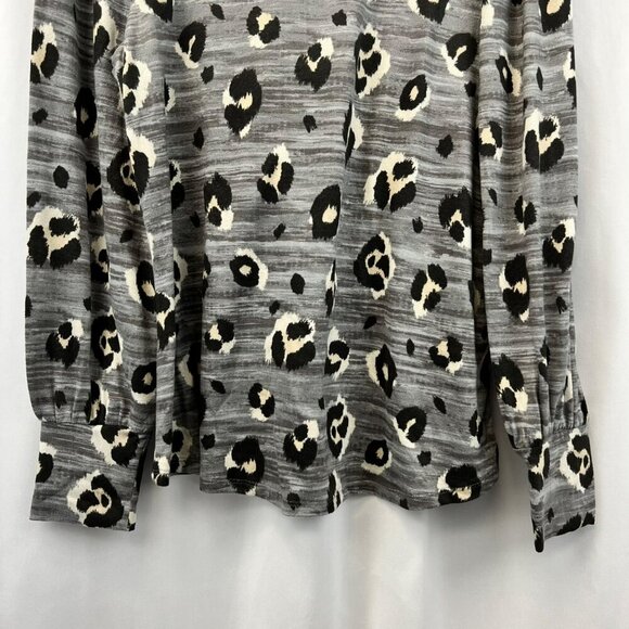 Maurices Womens Cheetah Print Top Long Sleeve Gray/Multi Size Medium Soft - Picture 4 of 8